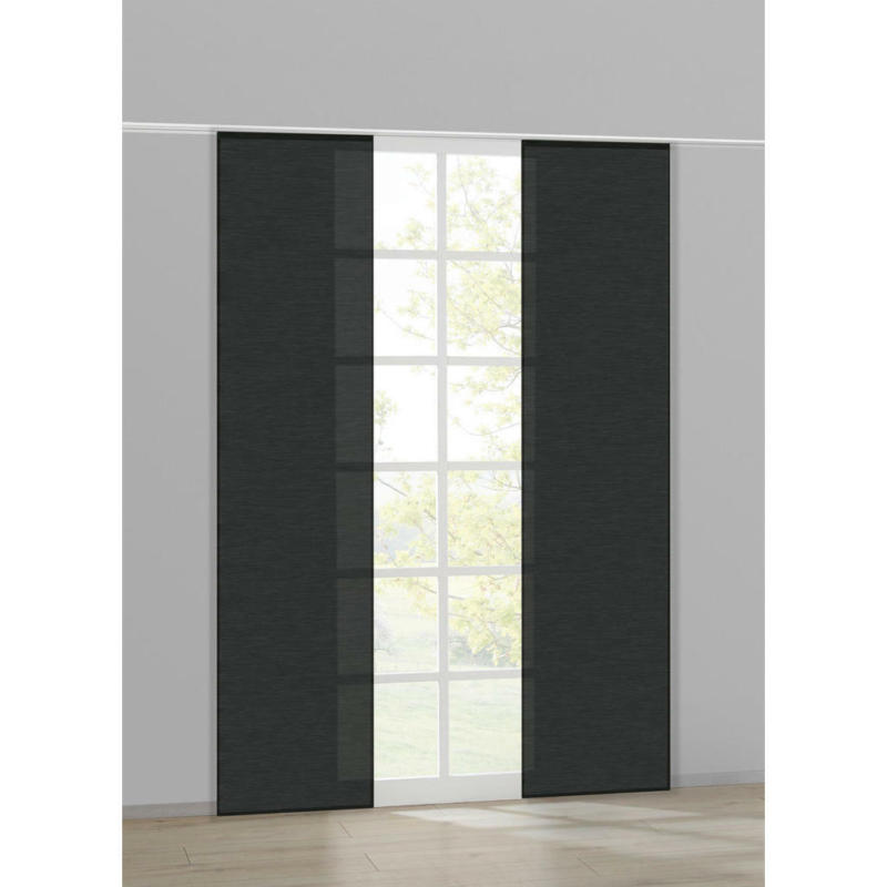 Schiebevorhang schwarz B/L: ca. 60x245 cm