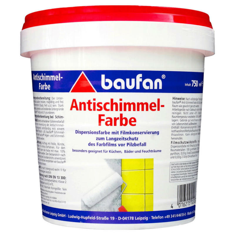 Baufan Anti-Schimmelfarbe weiß ca. 0,75 l