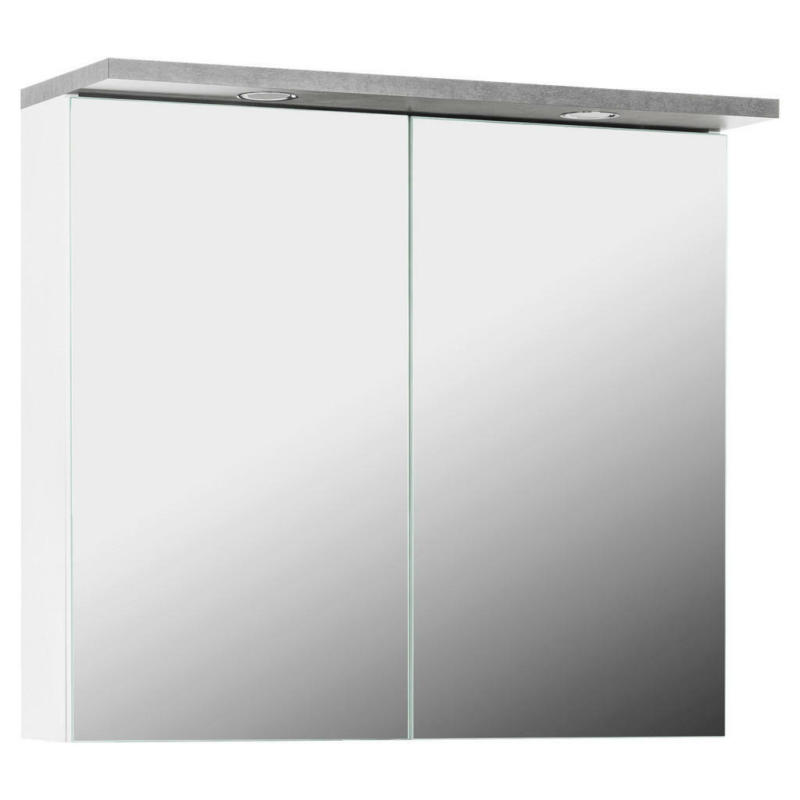 Spiegelschrank Praya Dark Concret Nachbildung weiß B/H/T: ca. 79x71x28 cm