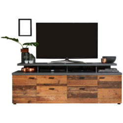 TV-Lowboard Mood Old Wood Nachbildung Beton dunkel Optik B/H/T: ca. 180x65x44 cm
