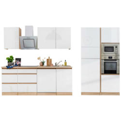 Respekta Küchenblock Premium weiß hochglänzend B/H/T: ca. 345x220,5x60 cm