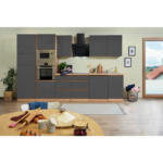 POCO Respekta Küchenblock Premium grau hochglänzend B/H/T: ca. 345x220,5x60 cm