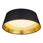 POCO Einrichtungsmarkt Biberach Reality LED-Deckenleuchte R62871279 schwarz gold Stoff Kunststoff H/D: ca. 12x34 cm
