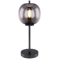 GLOBO Tischleuchte Blacky 15345T schwarz Glas Metall H/D: ca. 45x18,5 cm E27 1 Brennstellen