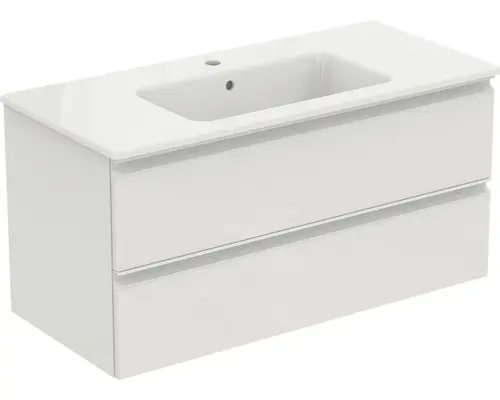 Waschbeckenunterschrank Ideal Standard Connect E Keramik 50,5x101,5x46,5 cm mit Keramikwaschbecken weiß glanz