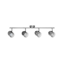 SPOT Light Spotbalken 2764427 nickel matt weiß Metall B/H/T: ca. 86x21x10 cm E27 4 Brennstellen