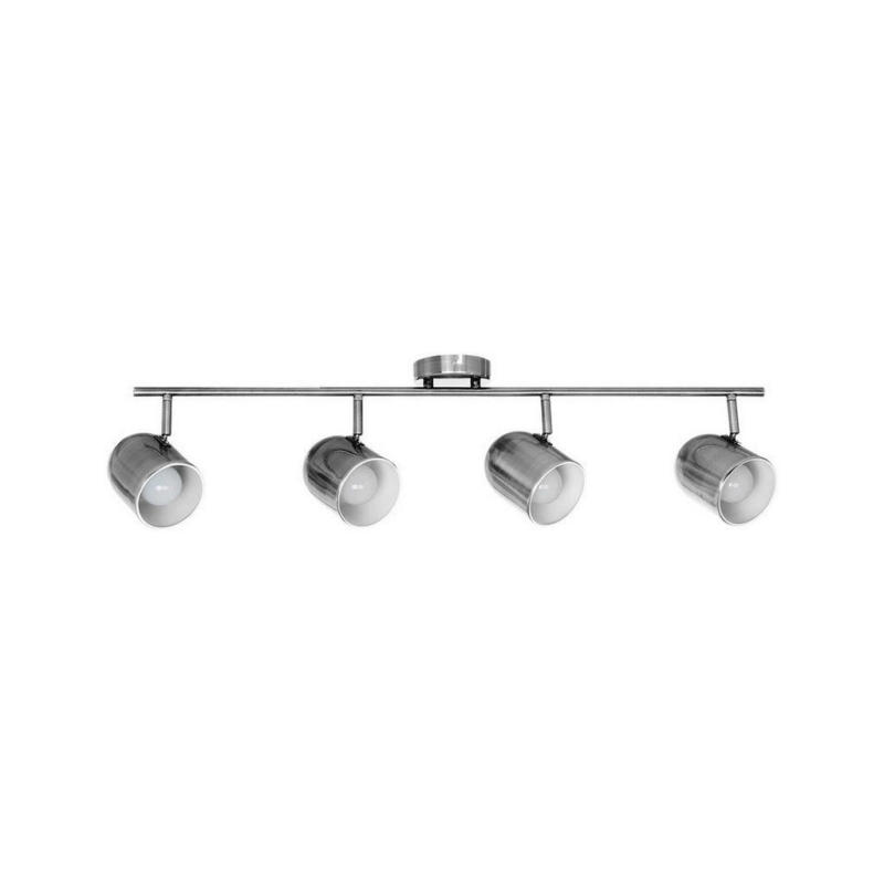 SPOT Light Spotbalken 2764427 nickel matt weiß Metall B/H/T: ca. 86x21x10 cm E27 4 Brennstellen