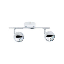 SPOT Light Spotbalken 2502228 weiß Chrom Metall B/H/T: ca. 30x16x8 cm GU10 2 Brennstellen