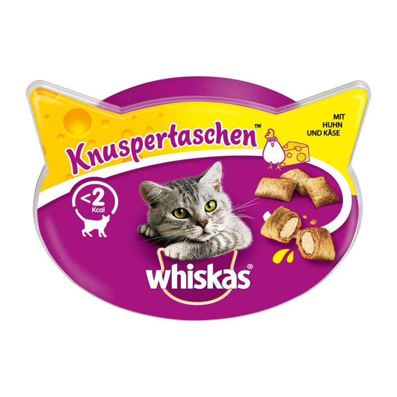 Whiskas Snacks Knuspertaschen mit Huhn & Käse