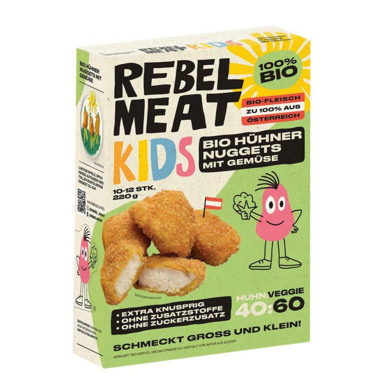 Rebel Meat Kids Bio Hühner-Nuggets mit Gemüse