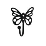 POCO Einrichtungsmarkt Homburg Garderobenhaken Butterfly schwarz pulverbeschichtet Metall B/H/T: ca. 8,5x10,5x5 cm