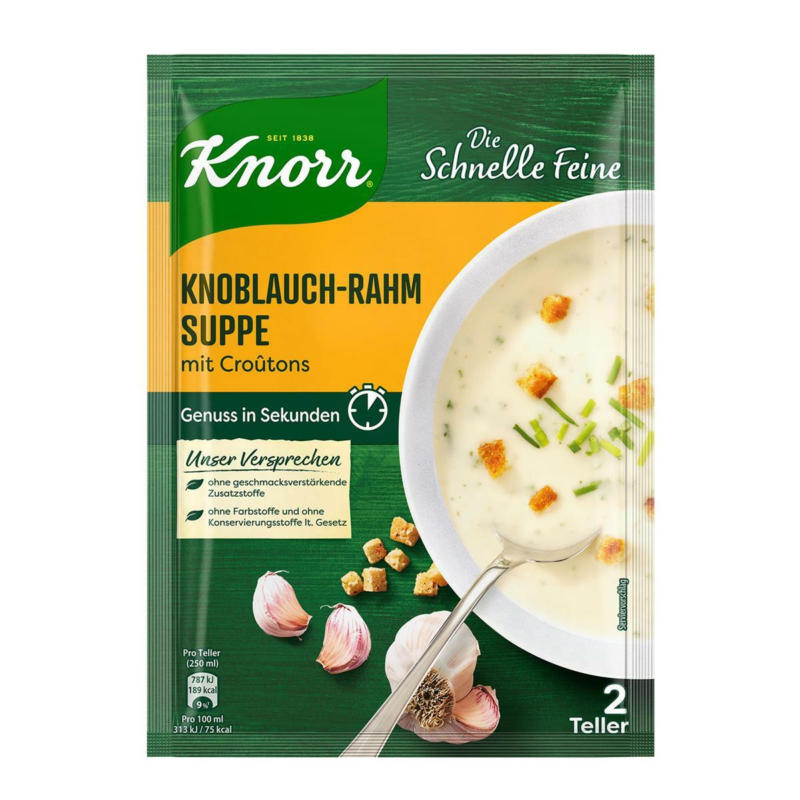 Knorr Die Schnelle Feine Knoblauch-Rahmsuppe
