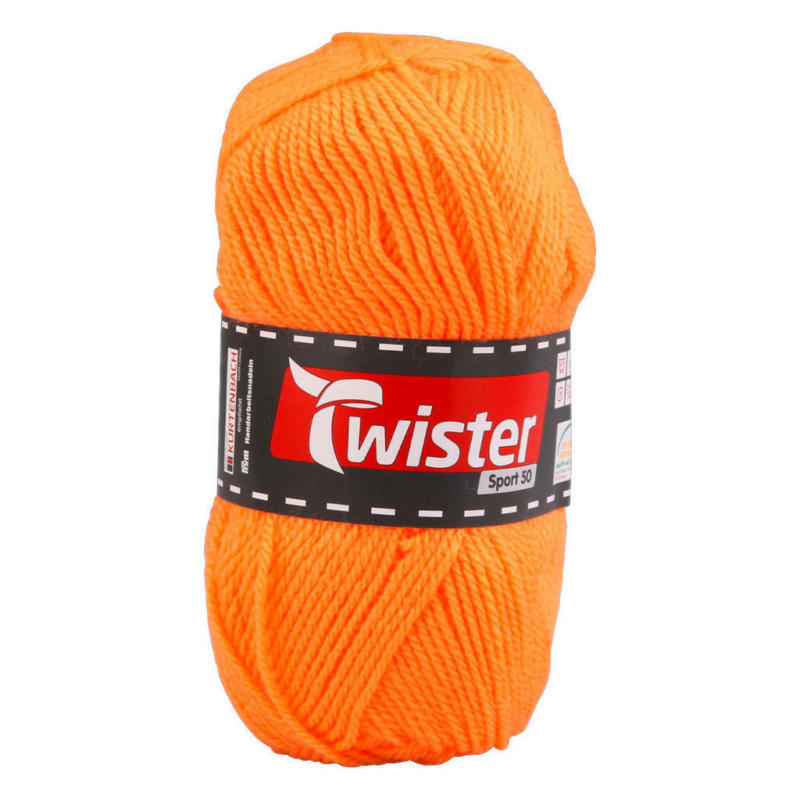 Handstrickgarn Twister Sport uni orange L: ca. 15000 cm