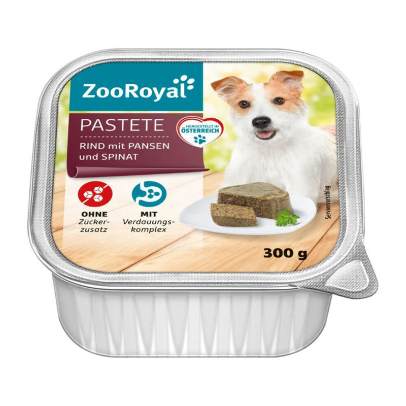 ZooRoyal Pastete Rind mit Pansen und Spinat