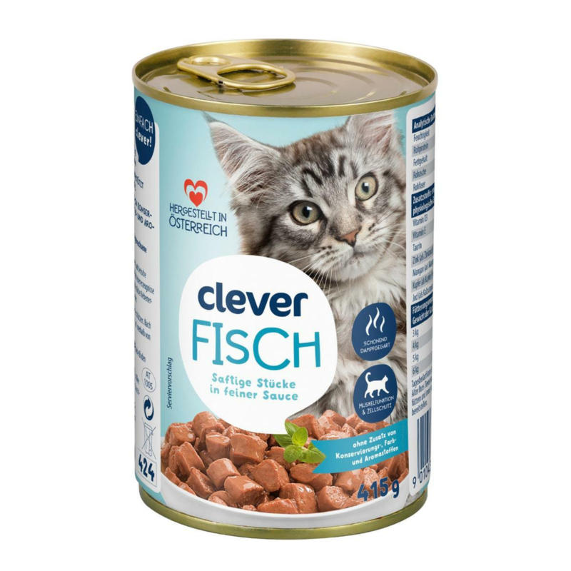 Clever Katze Fisch