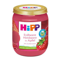 Hipp Erdbeere Himbeere in Apfel