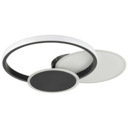 POCOline Deckenleuchte schwarz weiß Metall Kunststoff B/H/L: ca. 40x6x40 cm