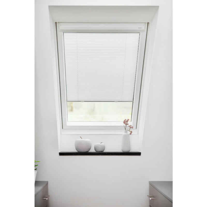 Plissee für Dachfenster weiß B/L: ca. 59,3x100 cm