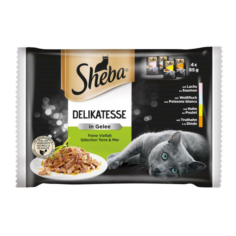 Sheba Delikatesse in Gelee Feine Vielfalt 4-Pack