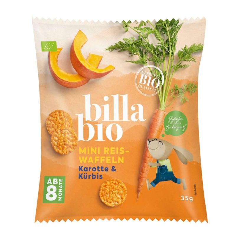 BILLA Bio Karotte & Kürbis Mini Reiswaffeln