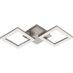 EDI-Light Deckenleuchte Huerta 75178 nickel matt weiß Metall Kunststoff B/H/L: ca. 22,5x6,5x47 cm