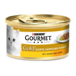Gourmet Gold Zarte Häppchen mit Huhn & Leber