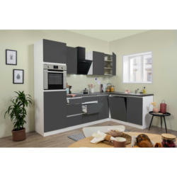 Respekta Küchenblock Premium grau hochglänzend B/H/T: ca. 280x220,5x172 cm