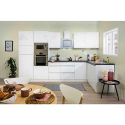 Respekta Küchenblock Premium weiß hochglänzend B/H/T: ca. 345x220,5x172 cm