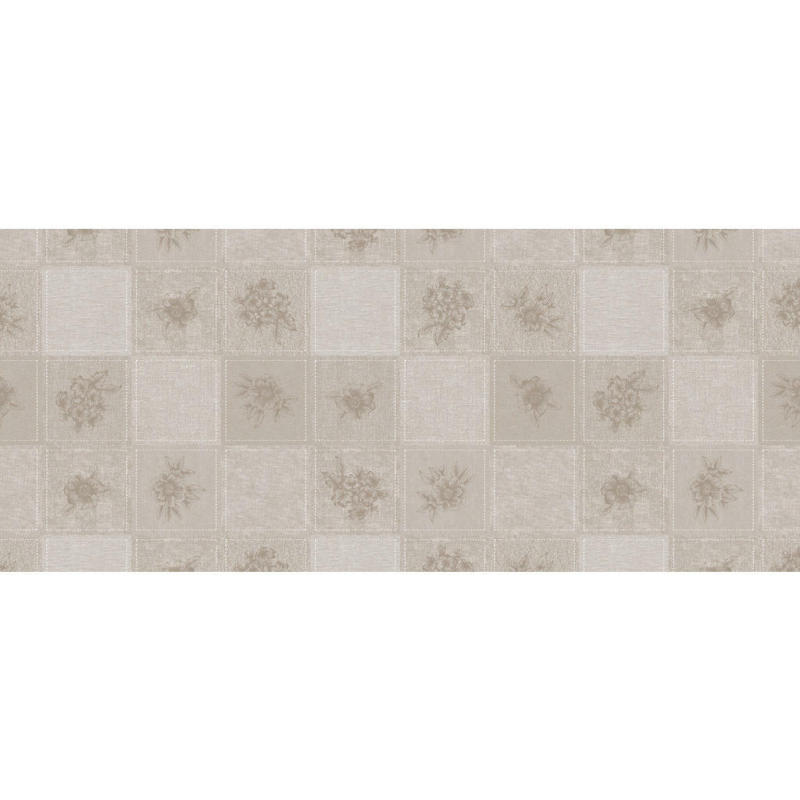 Tischtex Abwaschbarer Tischbelag Karo Floral beige B: ca. 140 cm