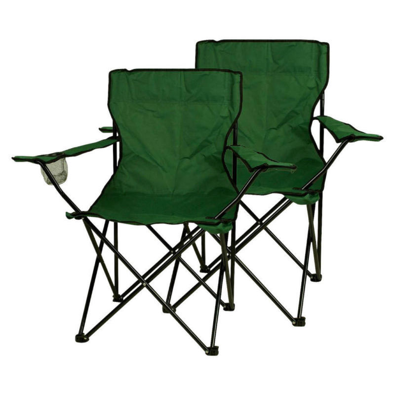 VCM Campingstuhl Set grün Polyester-Mischgewebe B/H/T: ca. 85x85x50 cm