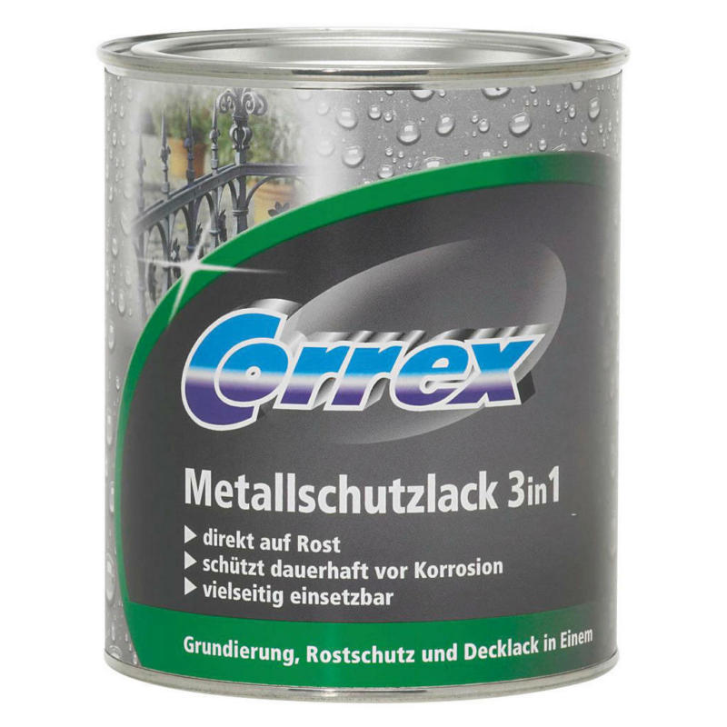 Correx Metallschutzlack schwarz glänzend ca. 0,75 l