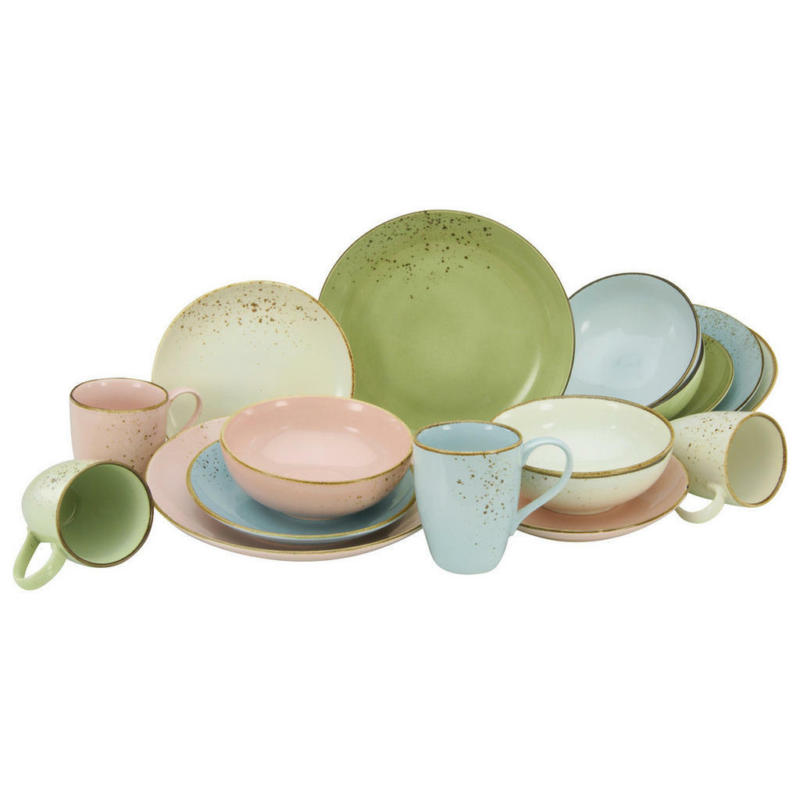 CreaTable Kombiservice Nature Collection Pastell rosa Steingut