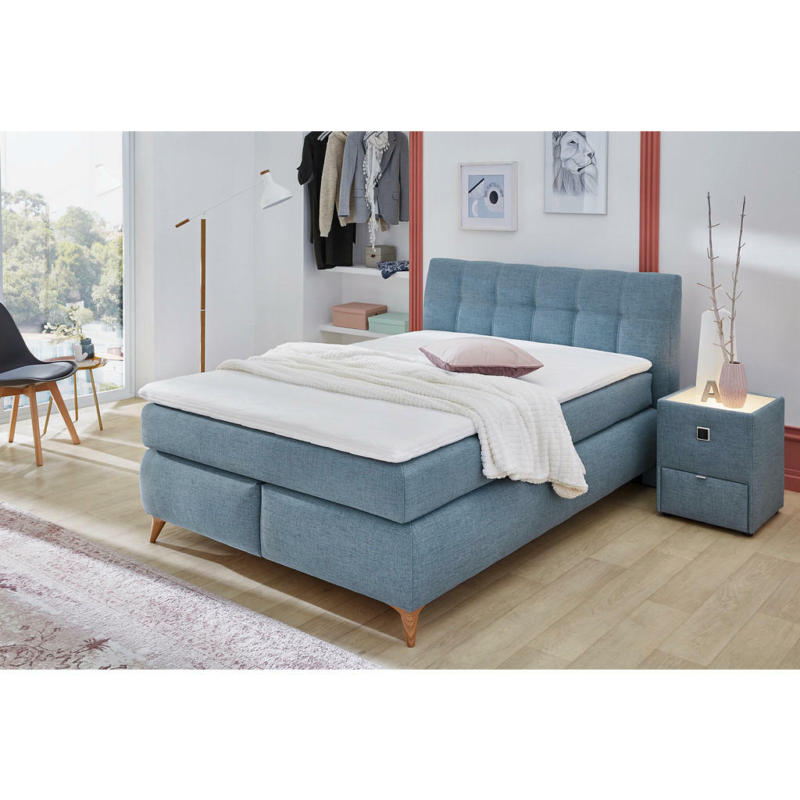 Boxspringbett aqua Feinstruktur Liegefläche B/L: ca. 140x200 cm