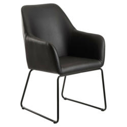 Stuhl schwarz schwarz Kunstleder Eisen B/H/T: ca. 52x90x45 cm
