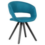 POCO Einrichtungsmarkt Bardowick Stuhl blau schwarz Stoff Echtholz B/H/T: ca. 50x80x56 cm