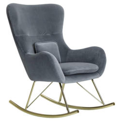 Stuhl grau Samt gold lackiert Stoff Eisen B/H/T: ca. 74x101x89 cm