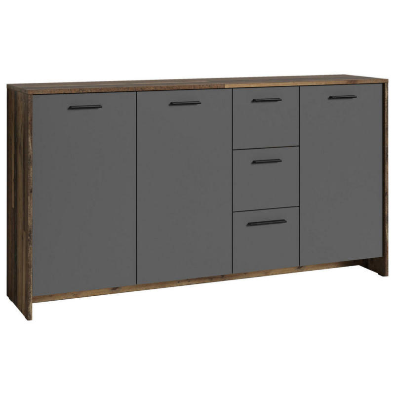 Sideboard BEN Eiche Old Wood Nachbildung anthrazit B/H/T: ca. 153x83x35 cm