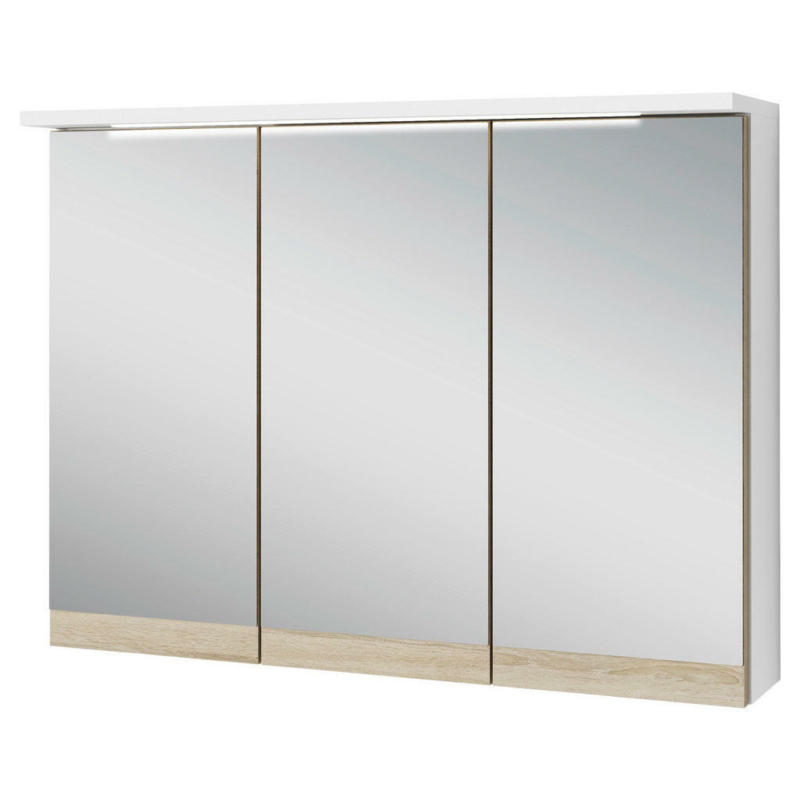 Spiegelschrank MARINO weiß matt Eiche Sonoma Nachbildung B/H/T: ca. 80x60x20 cm