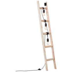 Brilliant Stehleuchte Ladder 93152/76 schwarz natur Metall Holz B/H/T: ca. 32x157,5x32 cm E27 3 Brennstellen