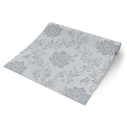 Vinyltapete Blumenranke grau dunkelgrau B/L: ca. 53x1005 cm