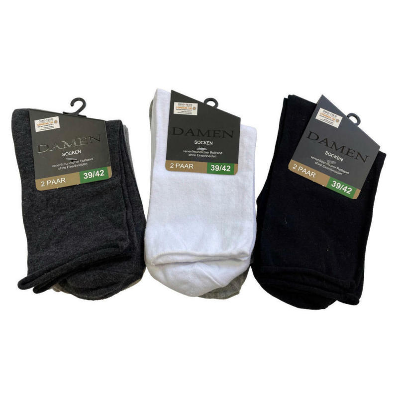 Damen-Socken sortiert 2 Packstücke Größe 39-42