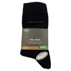 Damen-Socken Feel Good schwarz 3 Packstücke Größe 39-42