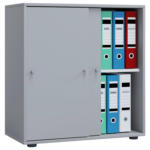 POCO Einrichtungsmarkt Weiden Büroschrank Lona L mit Schiebetüren grau weiß B/H/T: ca. 70x74x37 cm