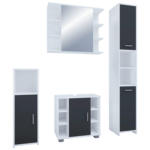 POCO Einrichtungsmarkt Leer Badezimmer-Set Zalo weiß schwarz B/H/T: ca. 140x180x30 cm