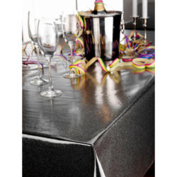 Abwaschbarer Tischbelag Glitter silber B: ca. 140 cm