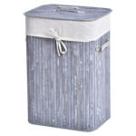 POCO Einrichtungsmarkt Wassertrüdingen Wäschekorb mit 2 Tragegriffen grau Bambus Stoff Kunststoff B/H/L: ca. 30x60x40 cm