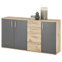 Kommode BC 1040 Eiche Viking Nachbildung dunkelgrau B/H/T: ca. 160x84x35 cm