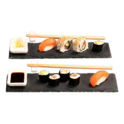 Kesper Sushi-Set grau Schiefer B/L: ca. 10x30 cm