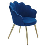 POCO Einrichtungsmarkt Nobitz Stuhl blau gold Stoff Eisen B/H/T: ca. 47,5x80x53 cm