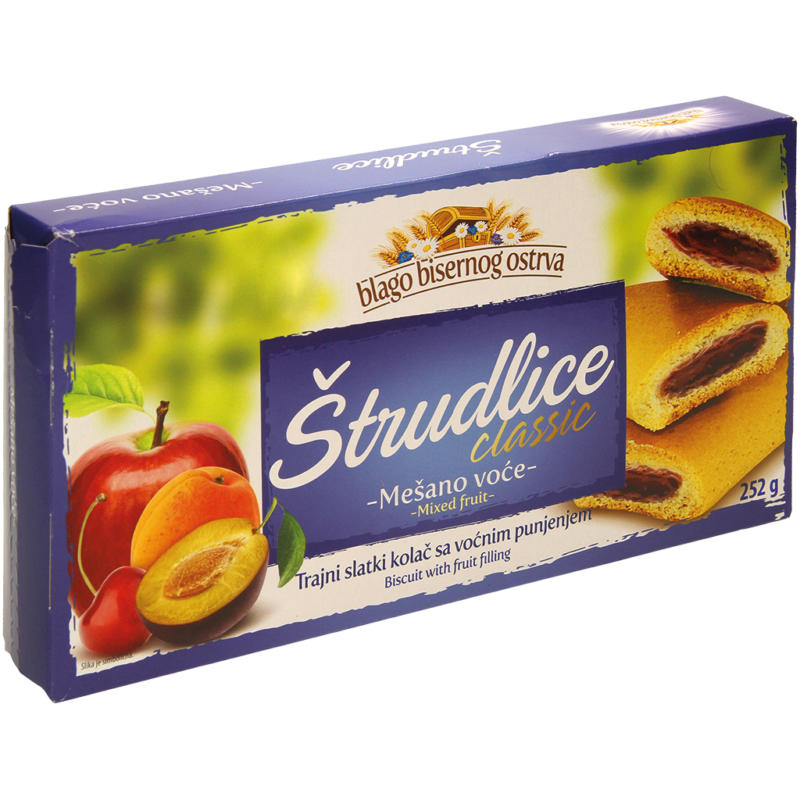 Serbisches Strudelgebäck mit einer Füllung mit Obst